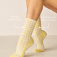 The Gingham Crew Grip Sock: Lemon