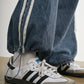 Side Stripe Wide Leg Denim Pants