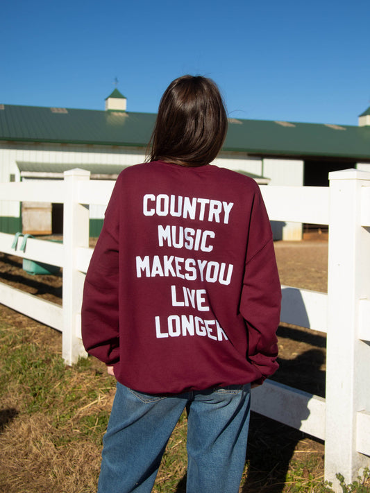 Charlie Southern Country Music Makes You Live Longer Sweatshirt
