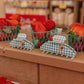 BLUE GINGHAM STRAWBERRY CHARM CLAW: OVERSIZED