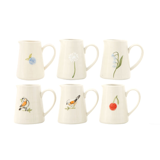 Hand Painted Stoneware MIni Pitcher