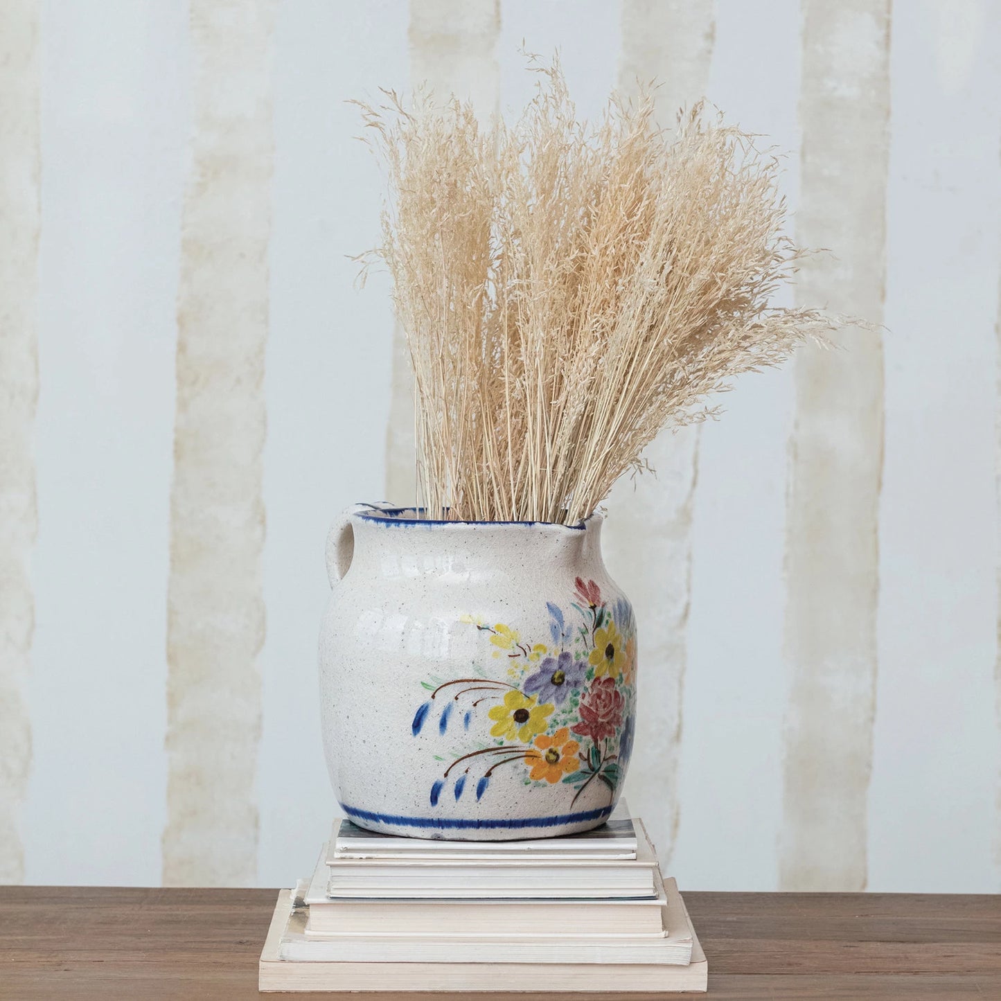 Large Terracotta Vase With Flowers