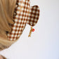 BROWN GINGHAM TOMATO CHARM CLAW: MIDI