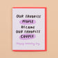 Favorite Couple Wedding Letterpress Greeting Card