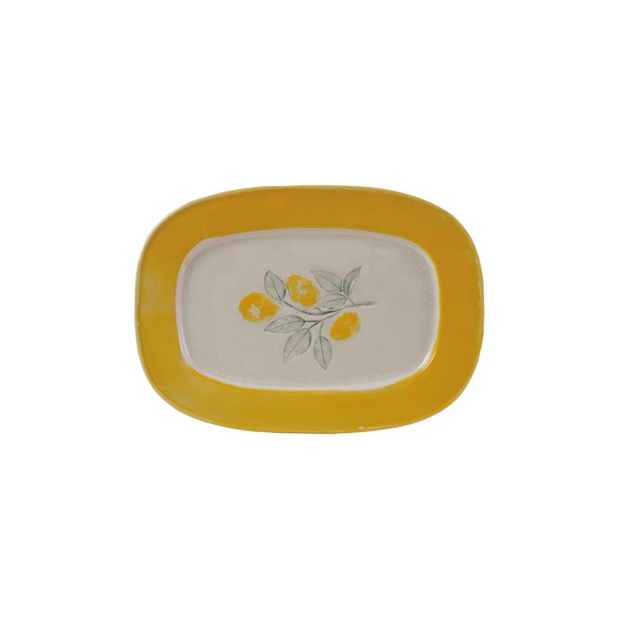 Stoneware Platter With Lemons