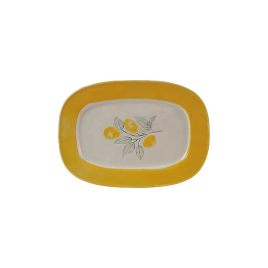 Stoneware Platter With Lemons