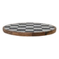 Mango Wood & Marble Check Lazy Susan