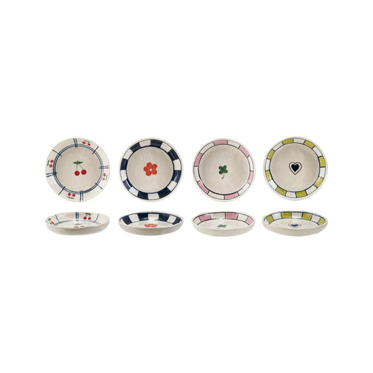Round Hand Painted Stoneware Dish
