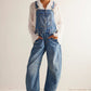 Free People Good Luck Barrel Overalls Ultra Light Beam