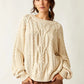 Free People Frankie Cable Sweater Ivory