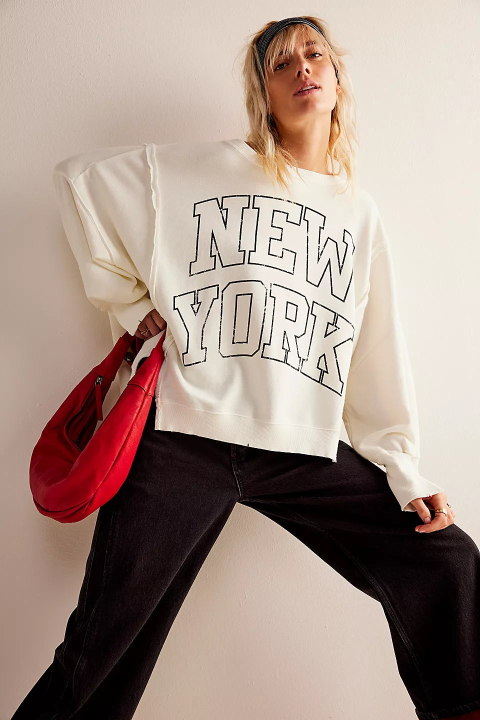 Free People New York Graphic Camden Pullover