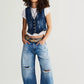 Free People Good Luck Barrel Jeans Barnyard Blue