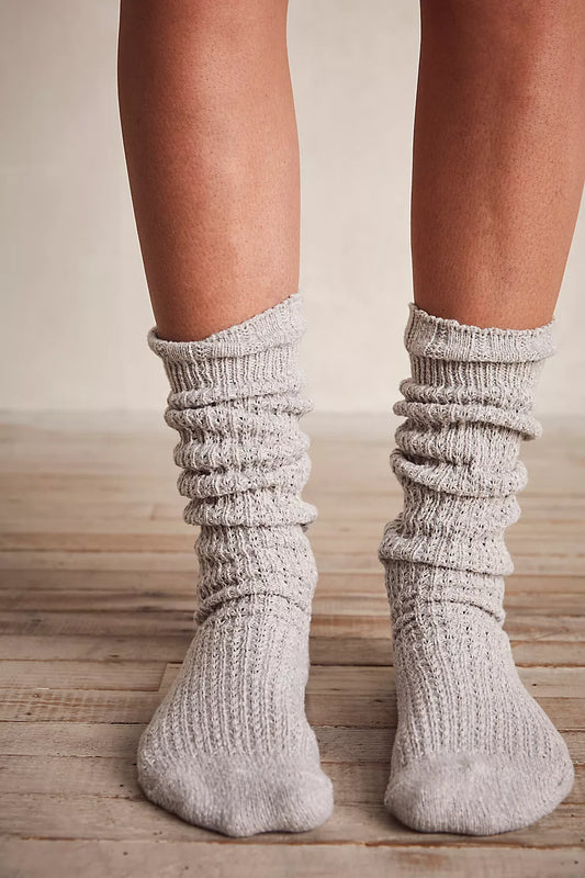 Free People Staple Slouch Sock Marled Grey