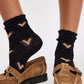 Free People Black Cupids Bow Socks