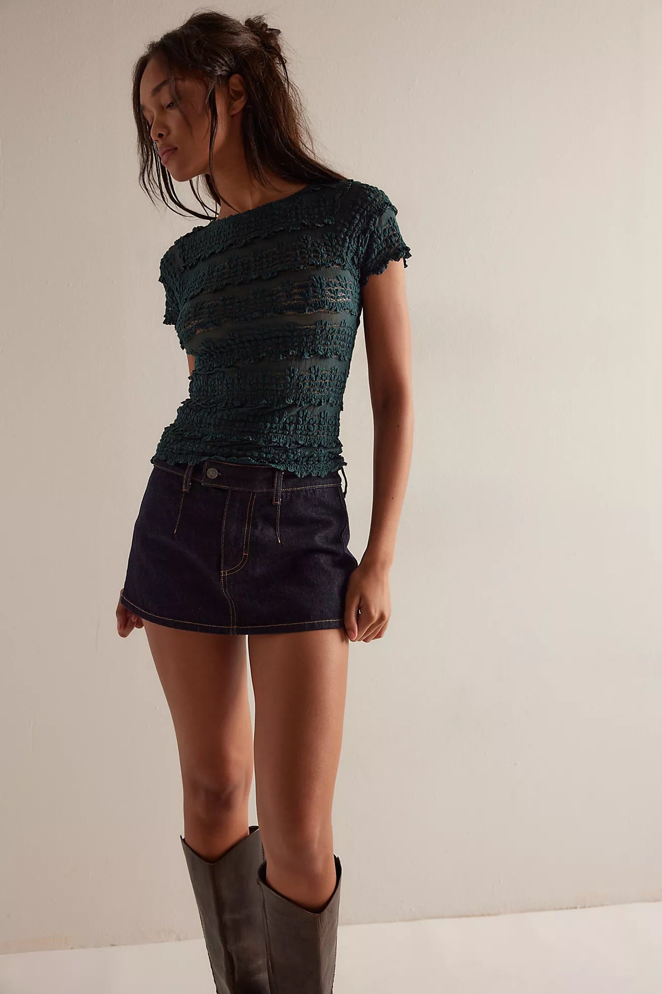 Free People Angelina Lace Tee