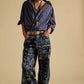 Free People Good Luck Printed Barrel Jeans