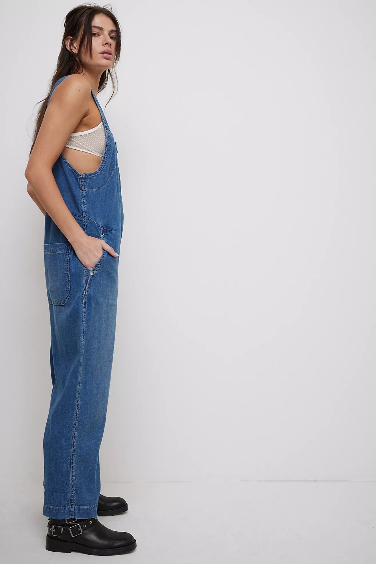 Free People Jude One Piece Denim Overalls