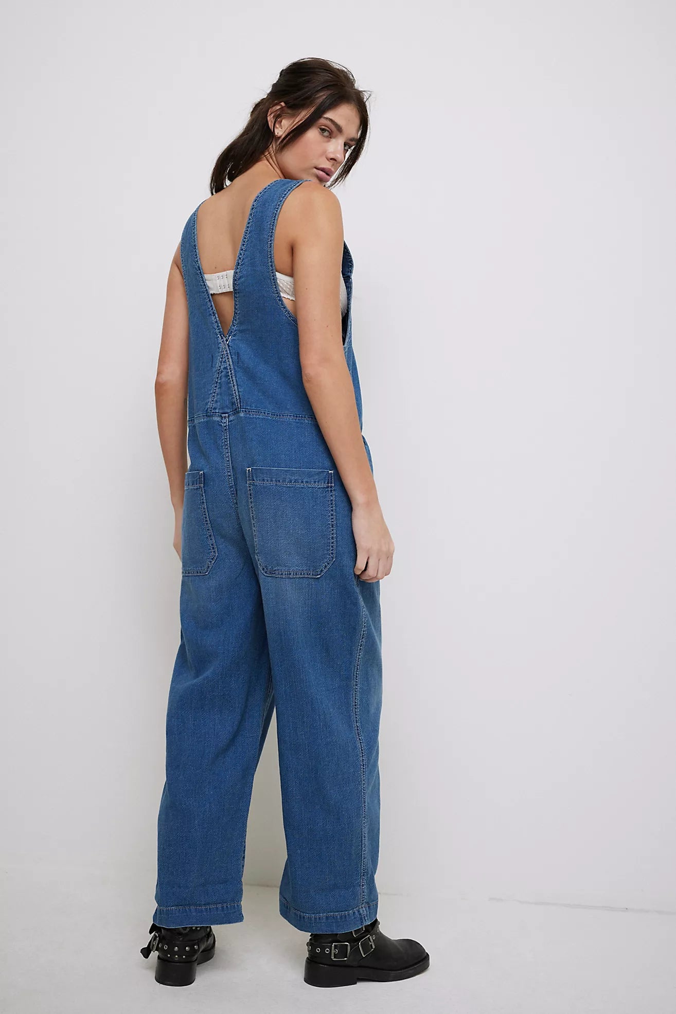 Free People Jude One Piece Denim Overalls