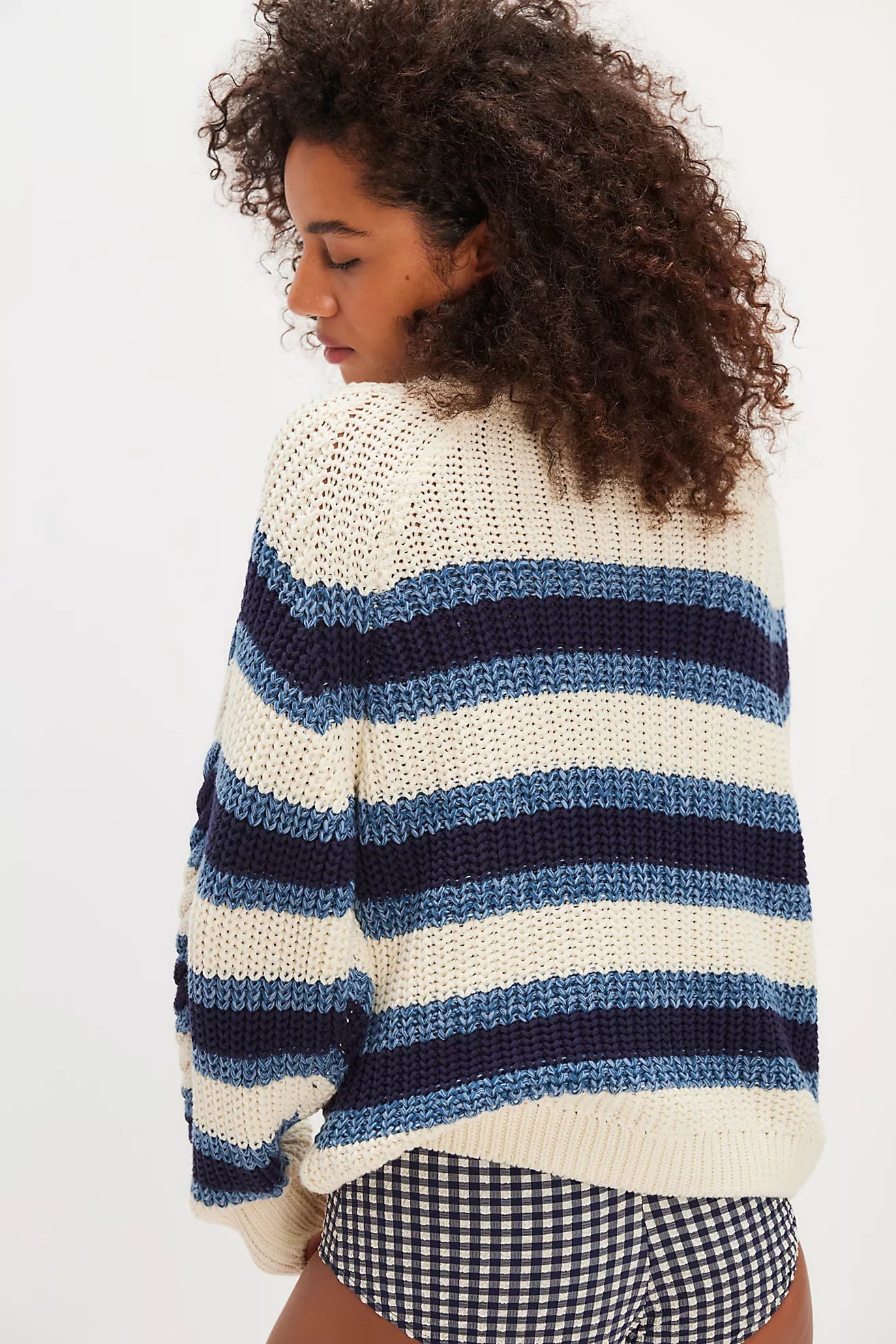 Free People Frankie Striped Cable Knit Sweater