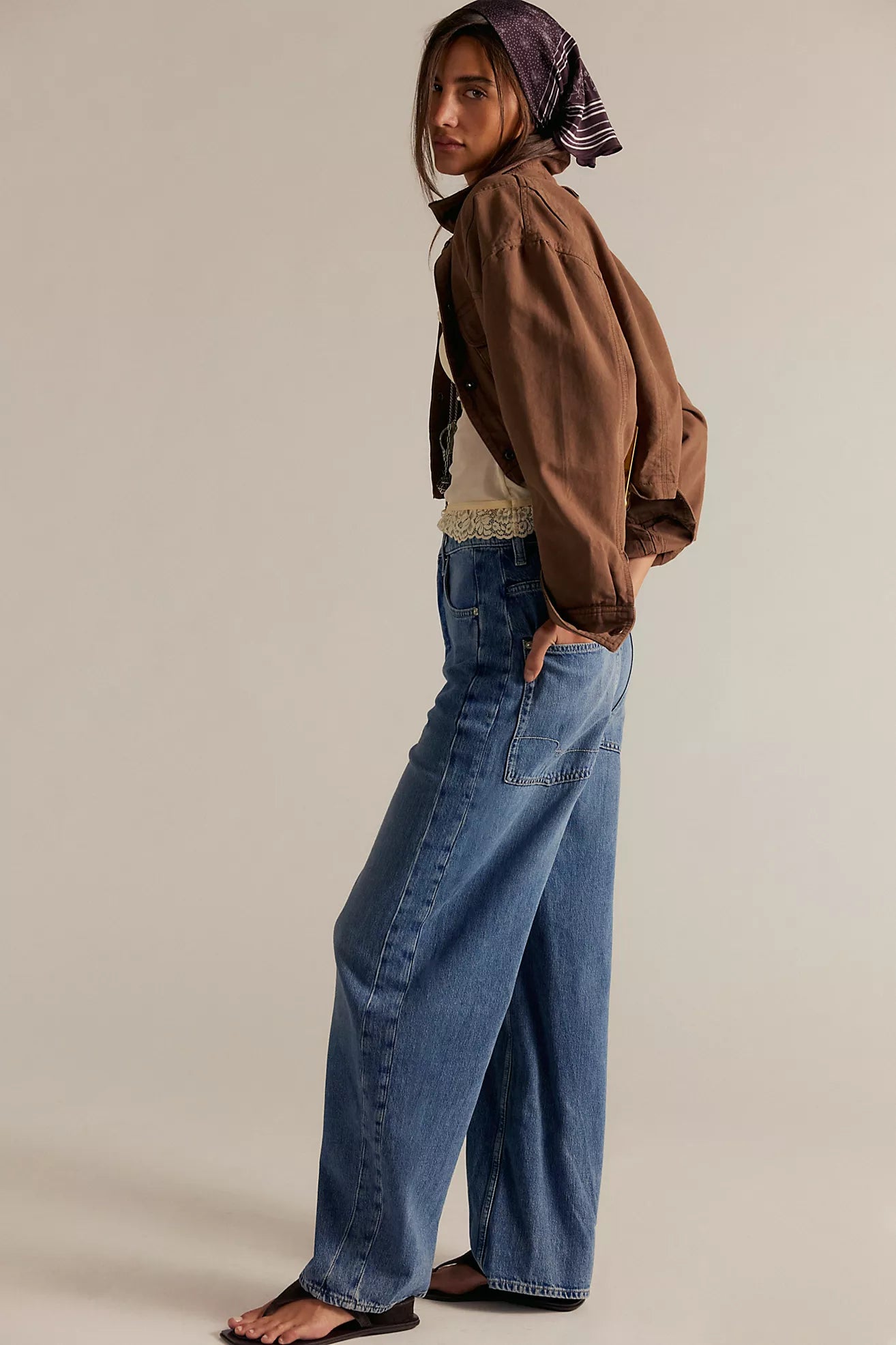 Free People Truro Baggy Puddle Jeans