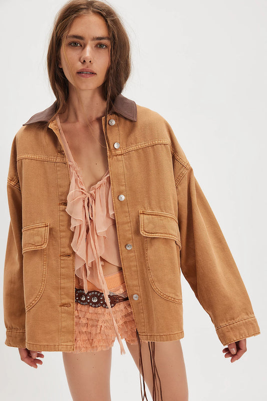 Free People Lemon Denim Jacket