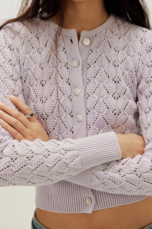 Free People Pretty In Pointelle Cardi