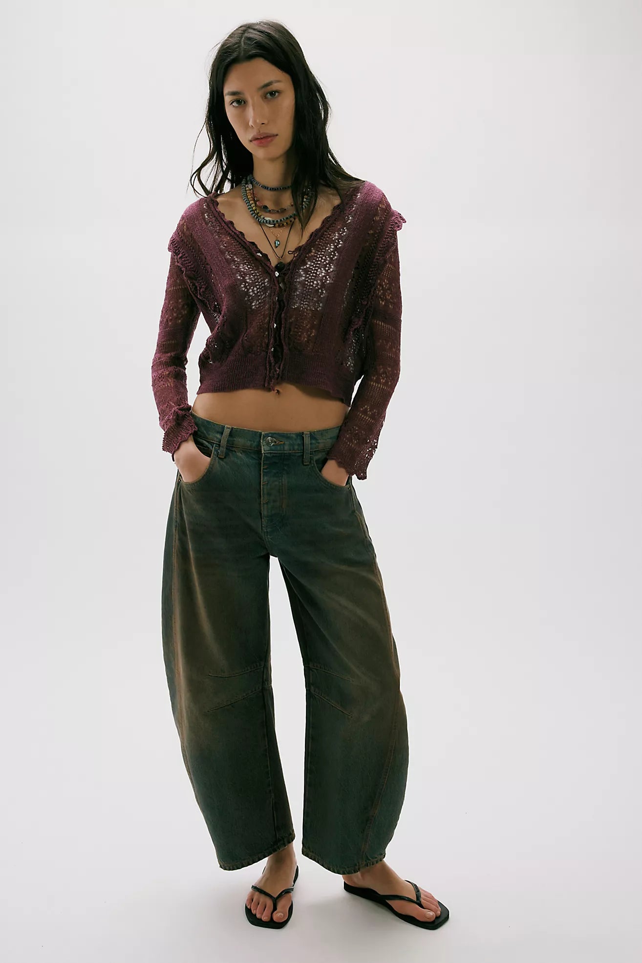 Free People Good Luck Mid Rise Barrel Jeans