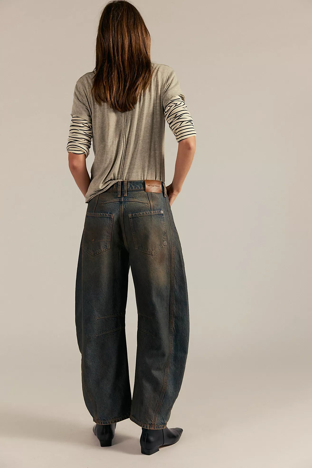 Free People Good Luck Mid Rise Barrel Jeans