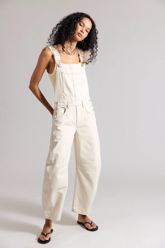 Free People Good Luck Barrel Overalls