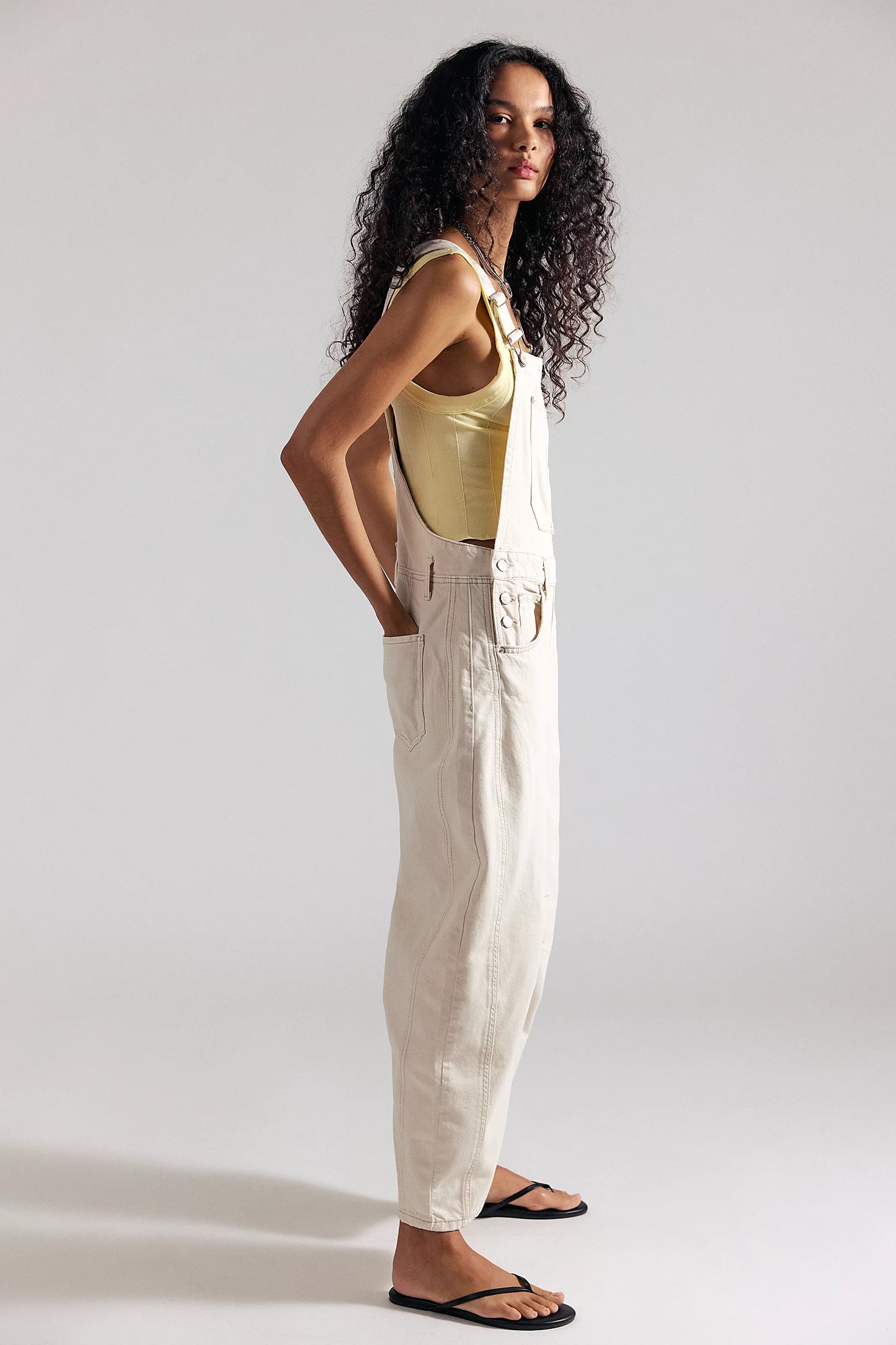 Free People Good Luck Barrel Overalls