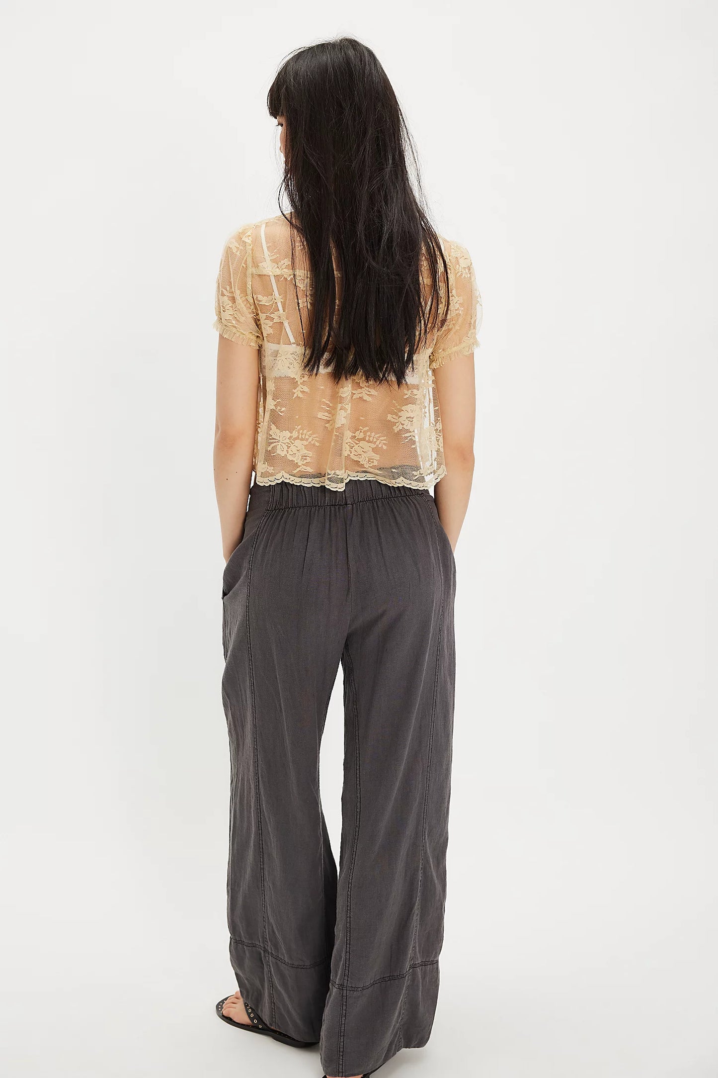 Free People Day's End Linen Pull On Pant