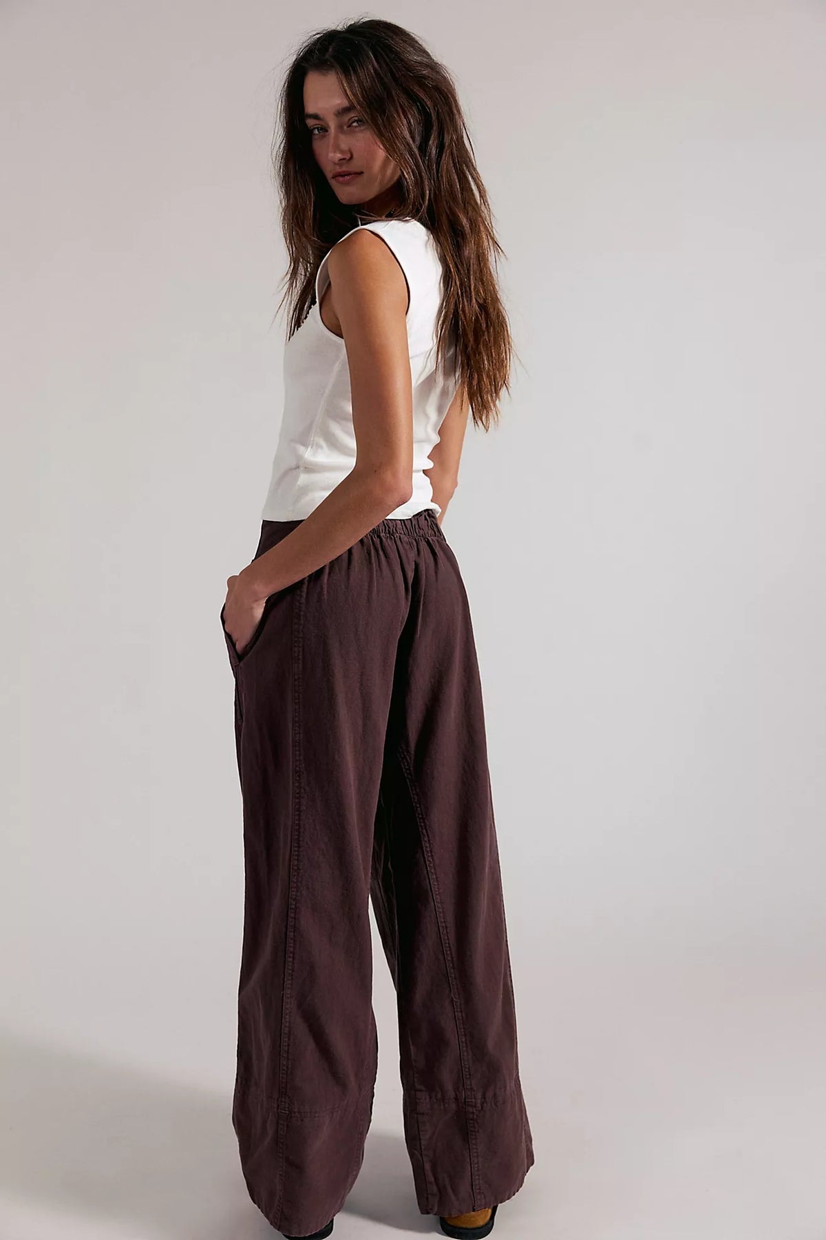 Free People Day's End Linen Pull-On Pant