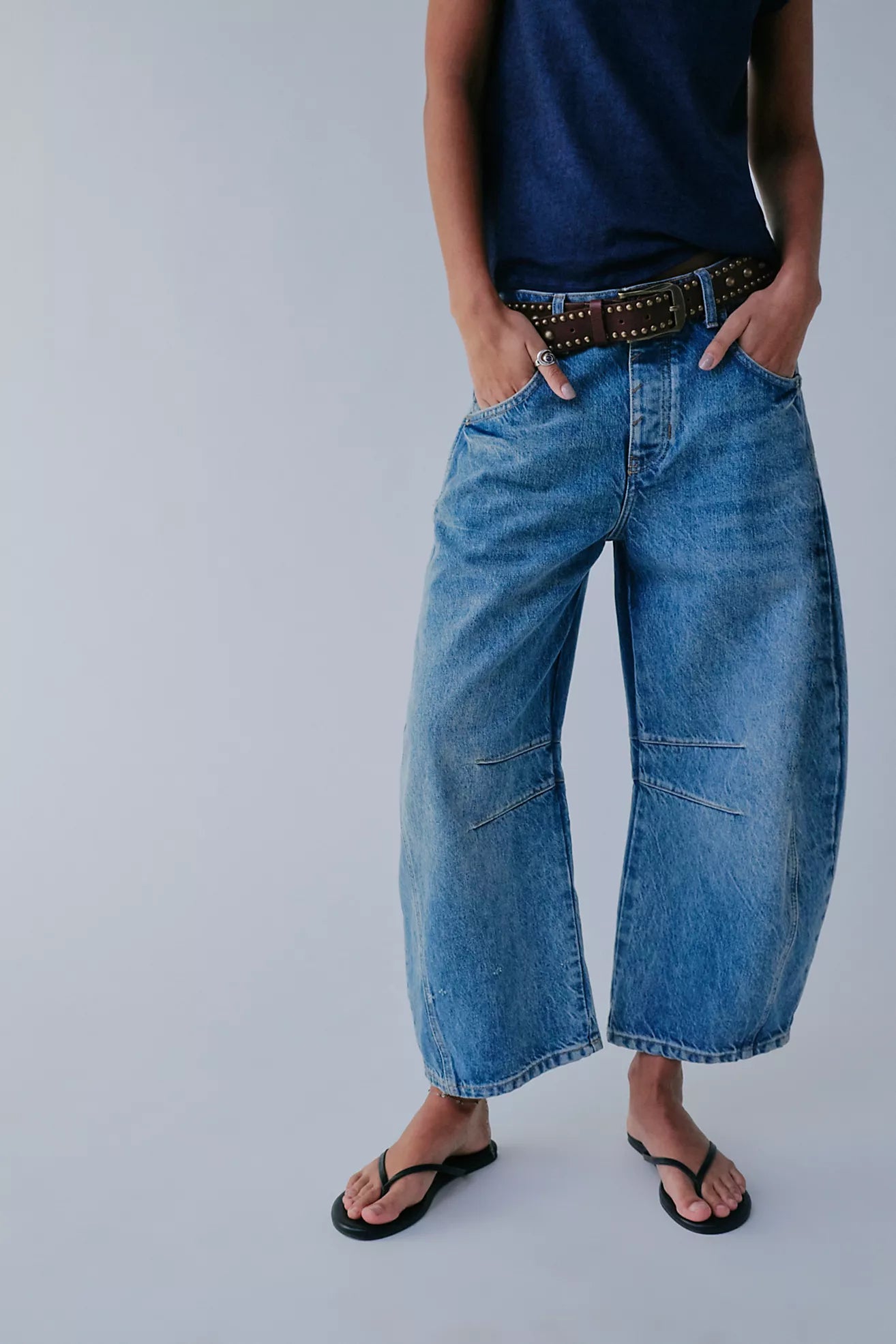 Free People Good Luck Mid Rise Barrel Jeans