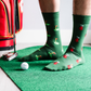 Men’s Golf Clubs & Green Mid-Calf Socks