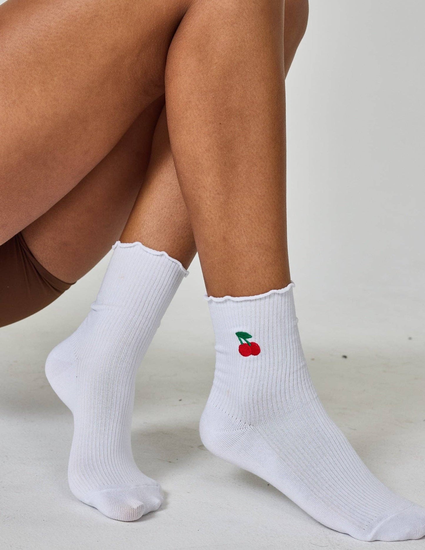 Everyday Ruffle Sock: Cherries