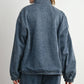 Oversized Denim Zip-Up Track Jacket