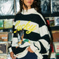 Lucky Duck Striped Mockneck Sweatshirt