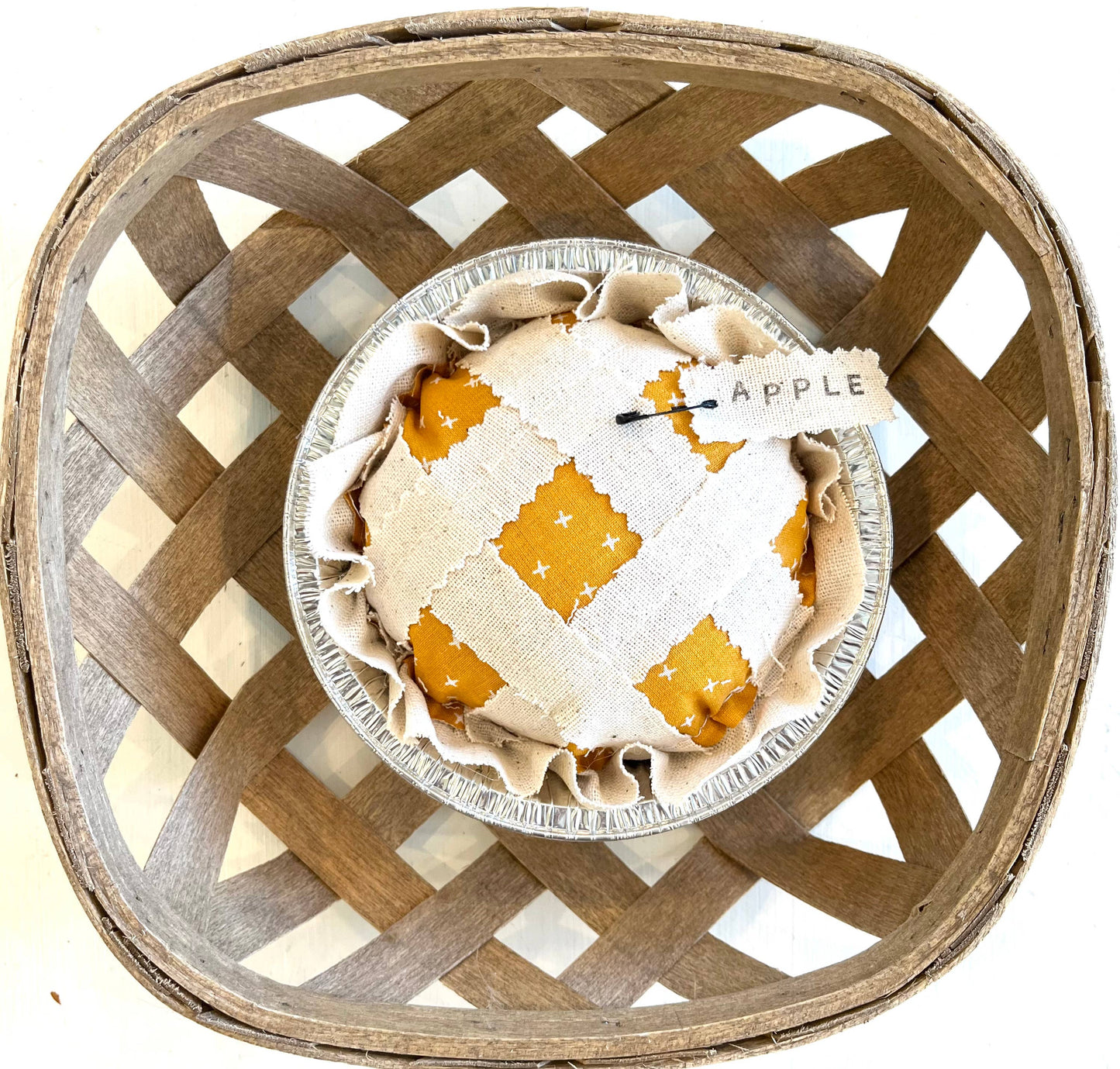 Mini Rustic Fabric Pie - Apple Lattice