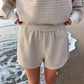 Brown and White Big Striped Shorts