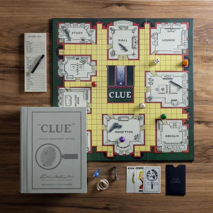 Clue Vinatge Bookshelf Board Game