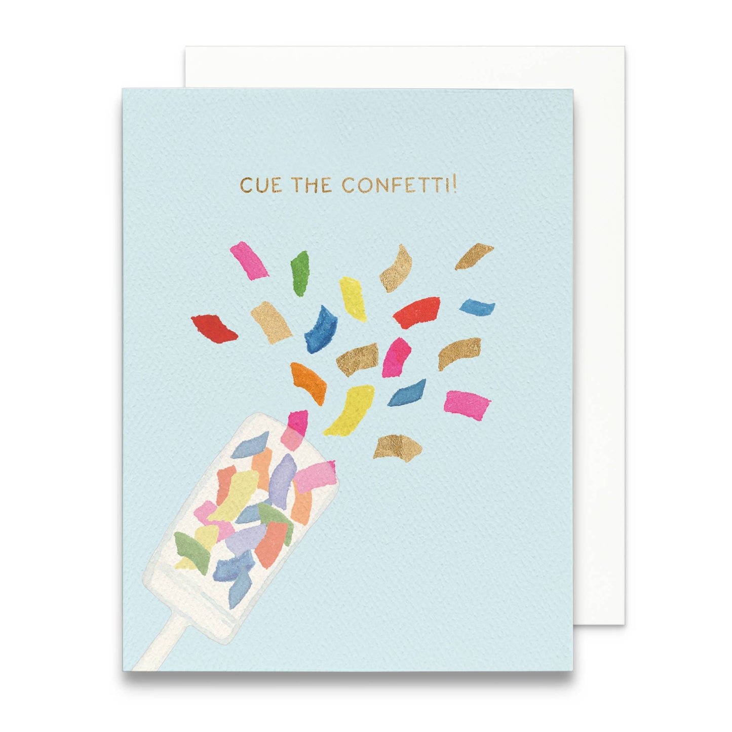 Cue the Confetti Greeting Card | Gold Foil Congrats Card