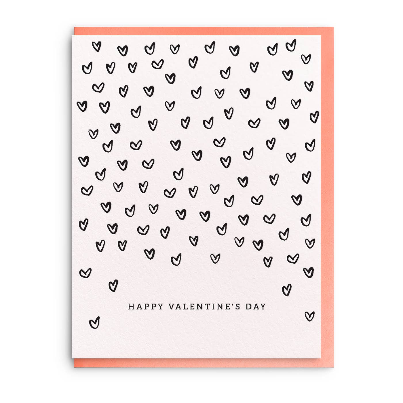 Valentine's Day Hearts - Letterpress Valentine Greeting Card