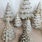 Concrete Christmas Trees - White Large With Gold