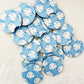 2 Car Coasters, Blue Coquette Bow & Checkered Pattern