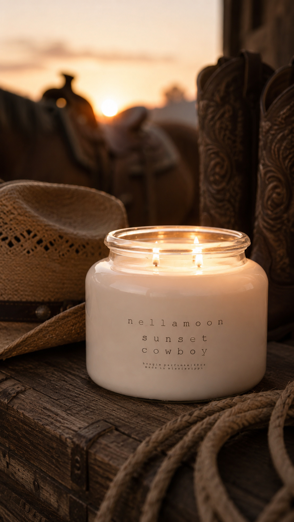 Nellamoon Sunset Cowboy Lumière Candle