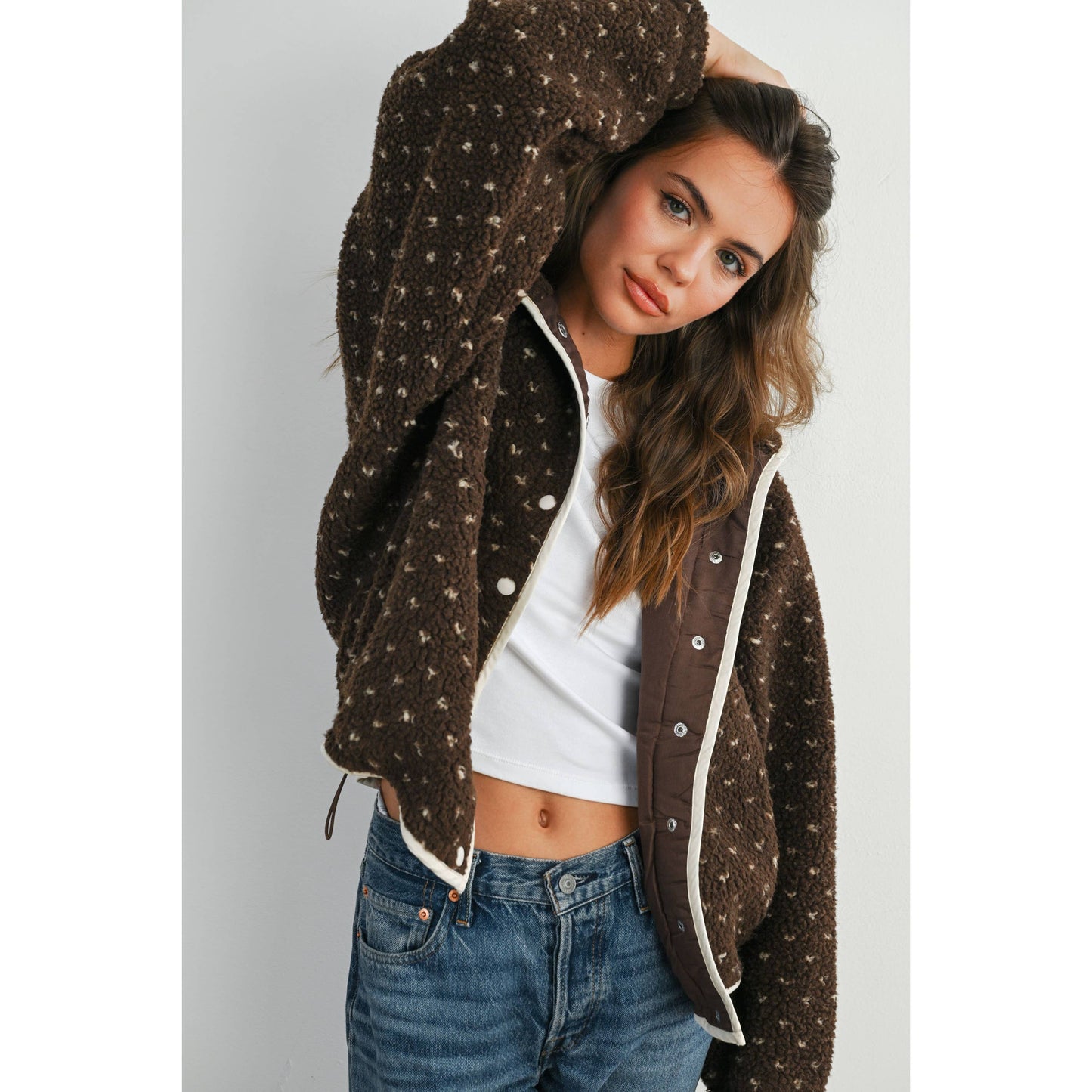 High Pile Fleece Puffer Jacket