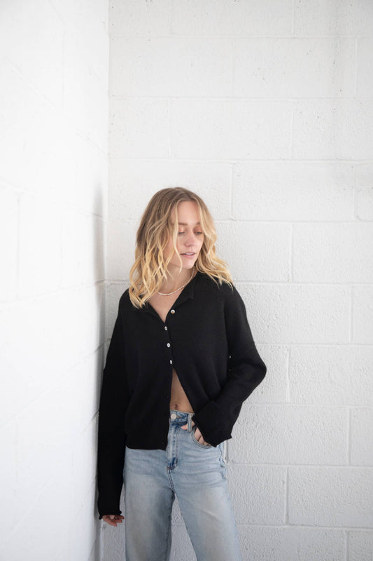 Piper Cardigan: Black