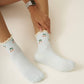 Cherry Ruffle Grip Sock [Baby Blue], Pilates Socks