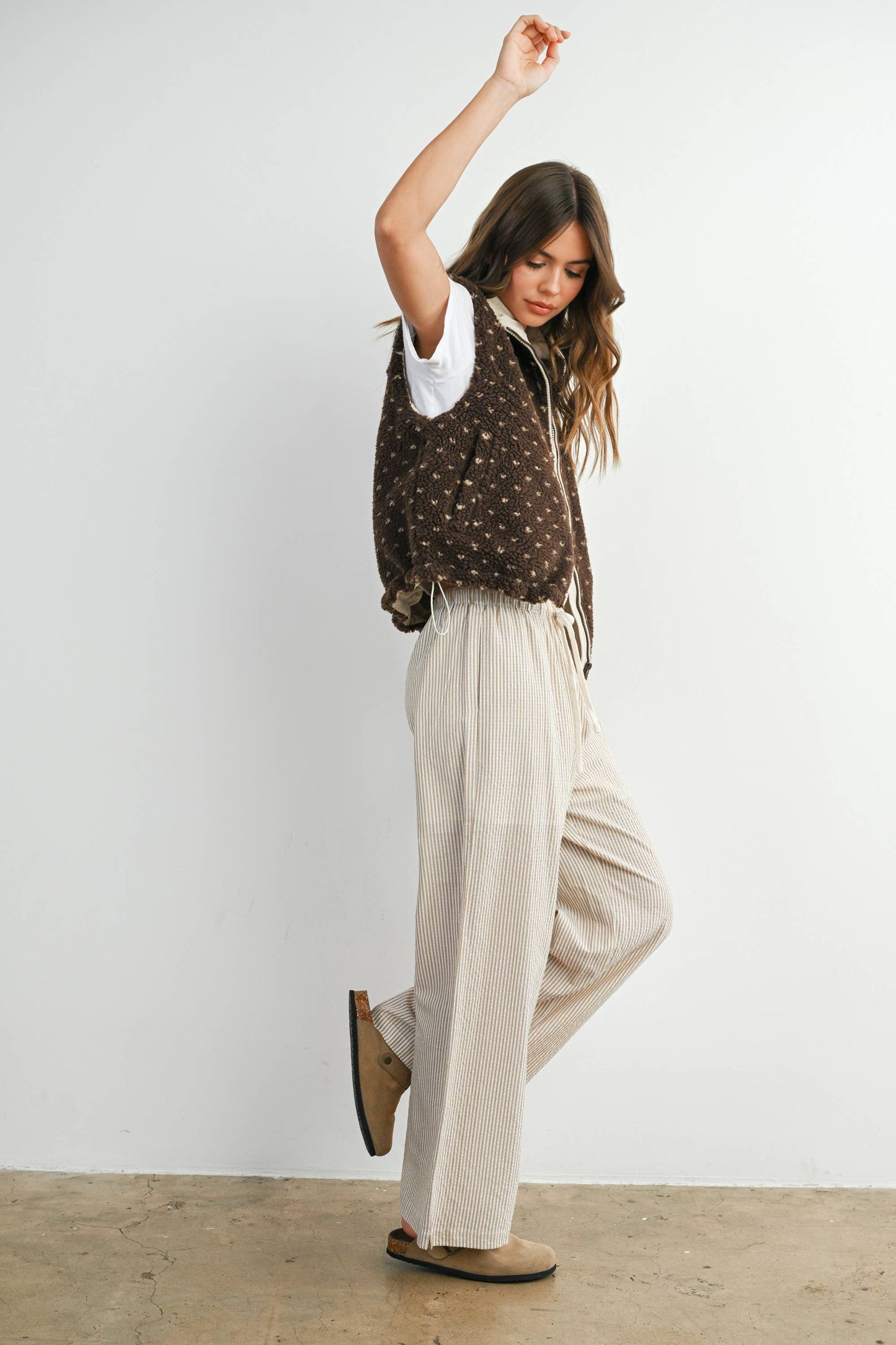Floral Fleece Sleeveless Vest