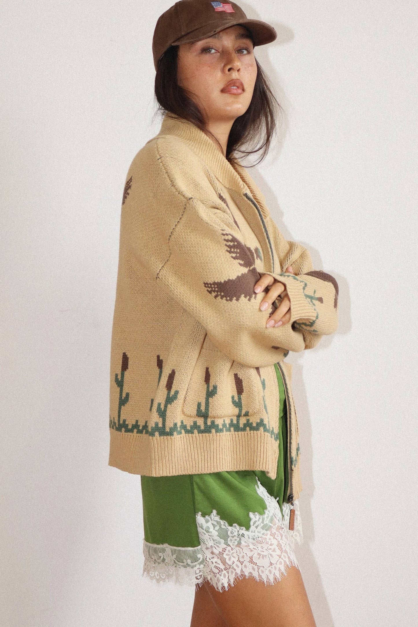 Duck Knit Zip Cardigan